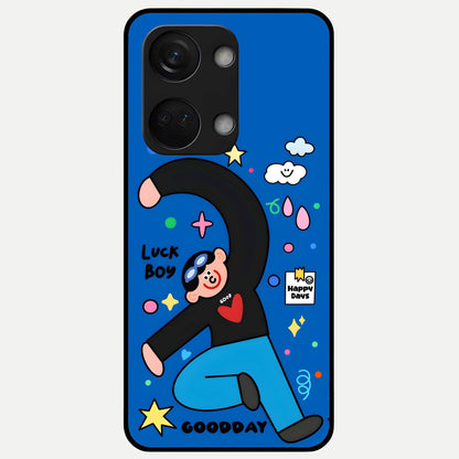  Happy Luck Vibe Glass Case For Oneplus Nord 3 back cover – full design glossy printed glass finish