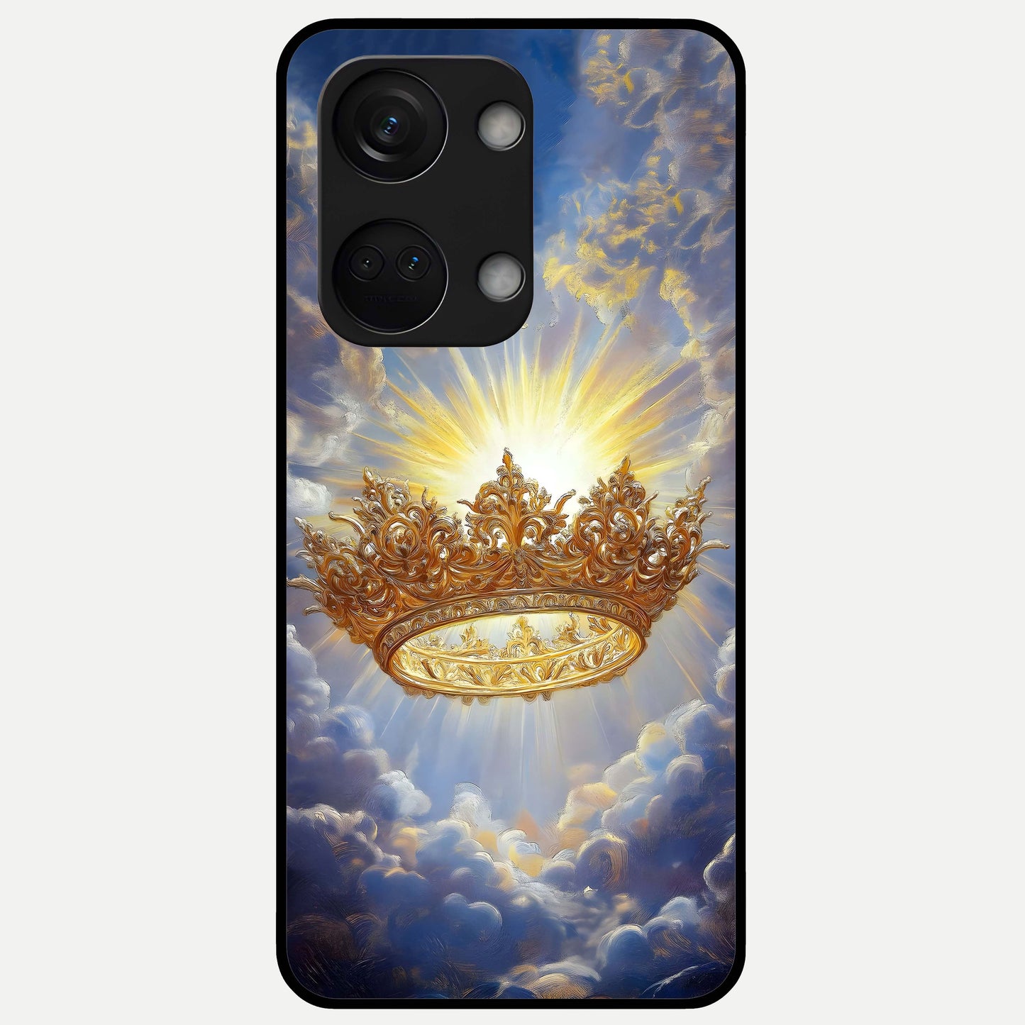  Heavenly Crown Light Glass Case For Oneplus Nord 3 back cover – full design glossy printed glass finish