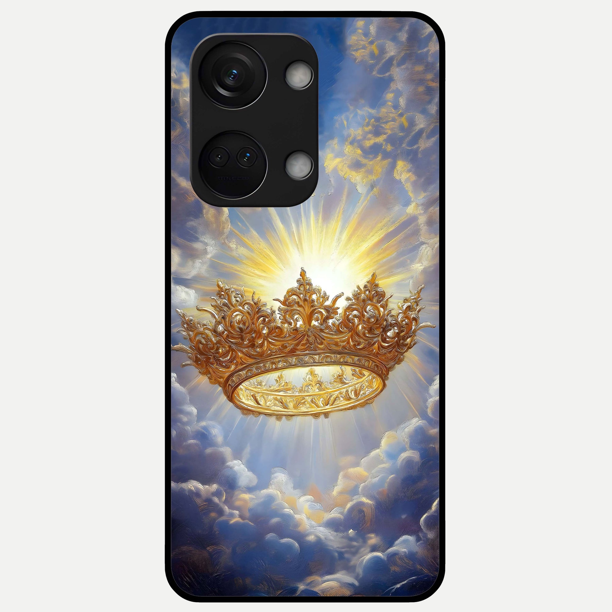  Heavenly Crown Light Glass Case For Oneplus Nord 3 back cover – full design glossy printed glass finish