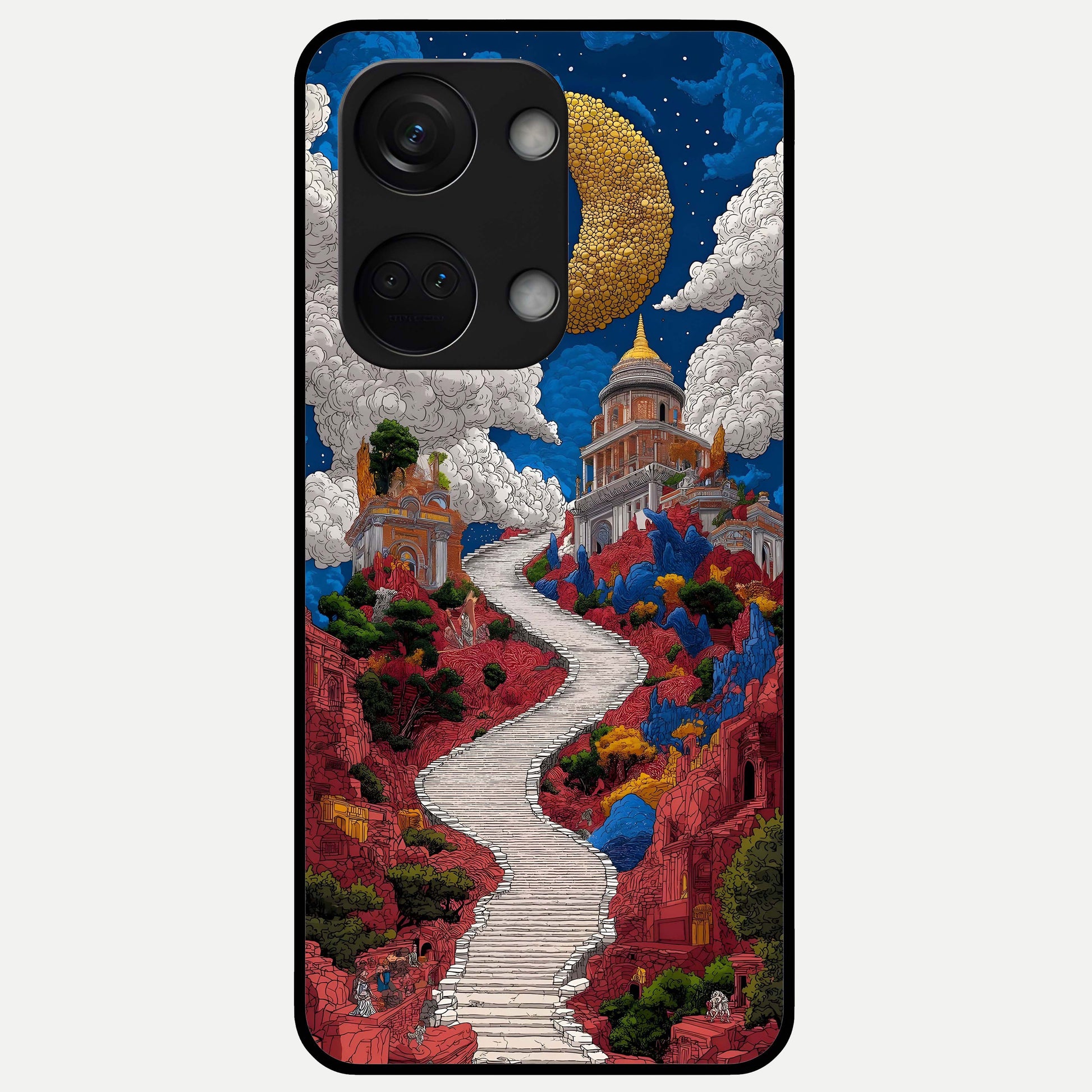  Heavenly Moon Path Glass Case For Oneplus Nord 3 back cover – full design glossy printed glass finish