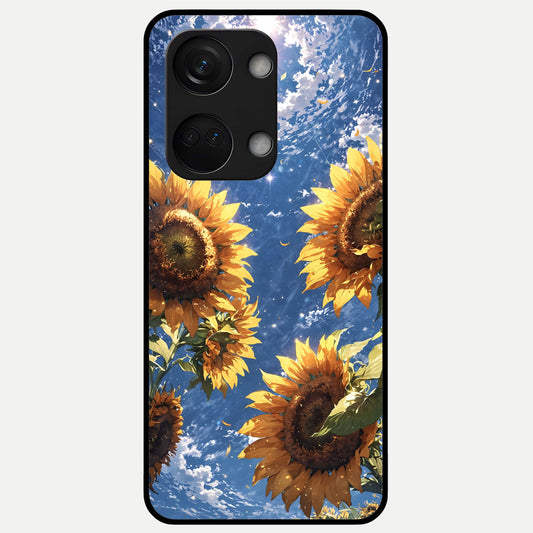  Heavenly Sunflower Rise Glass Case For Oneplus Nord 3 back cover – full design glossy printed glass finish