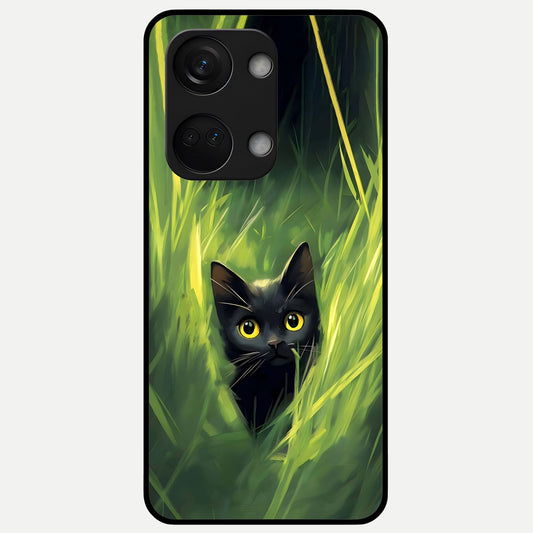  Hidden Cat Whisper Glass Case For Oneplus Nord 3 back cover – full design glossy printed glass finish