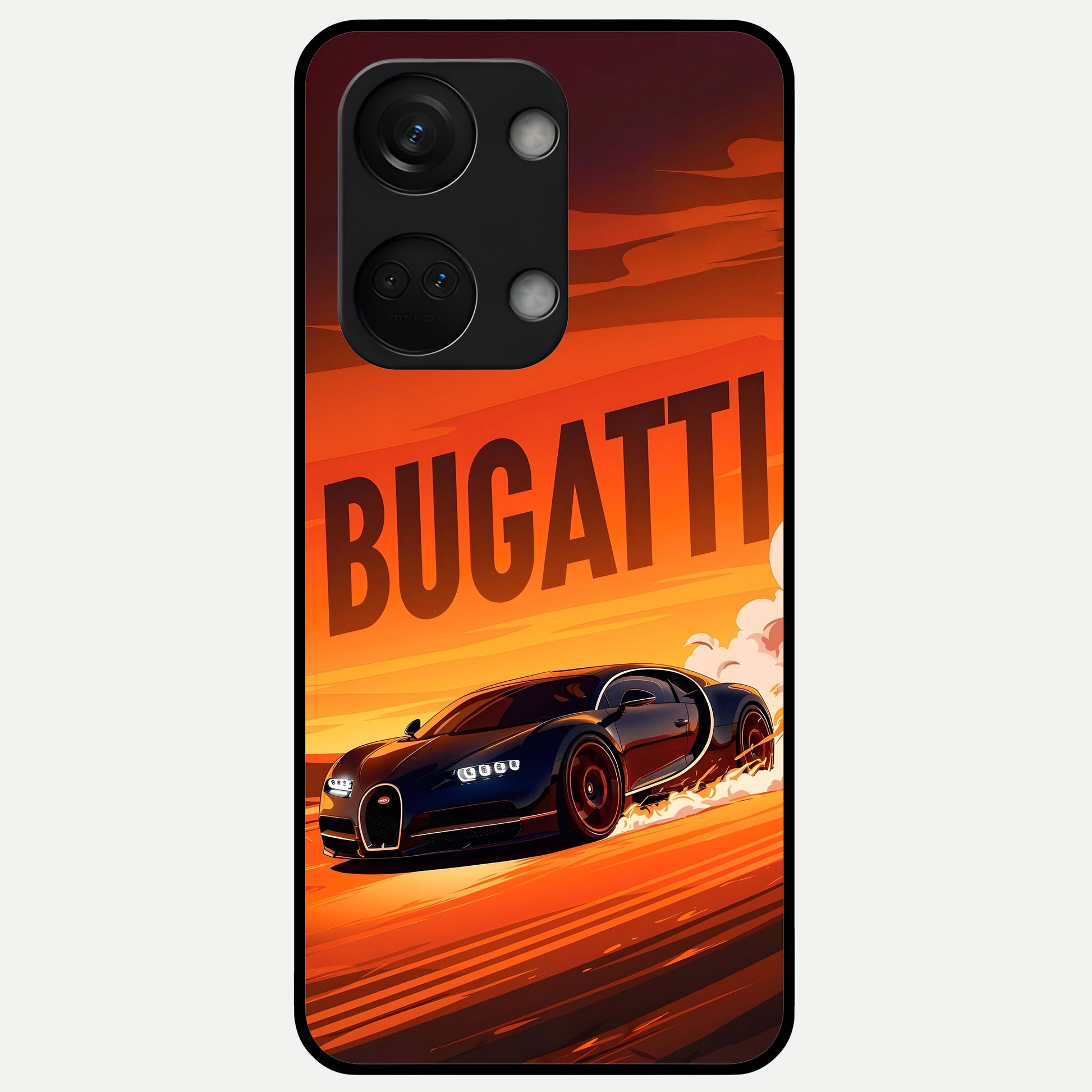  Inferno Bugatti Storm Glass Case For Oneplus Nord 3 back cover – full design glossy printed glass finish