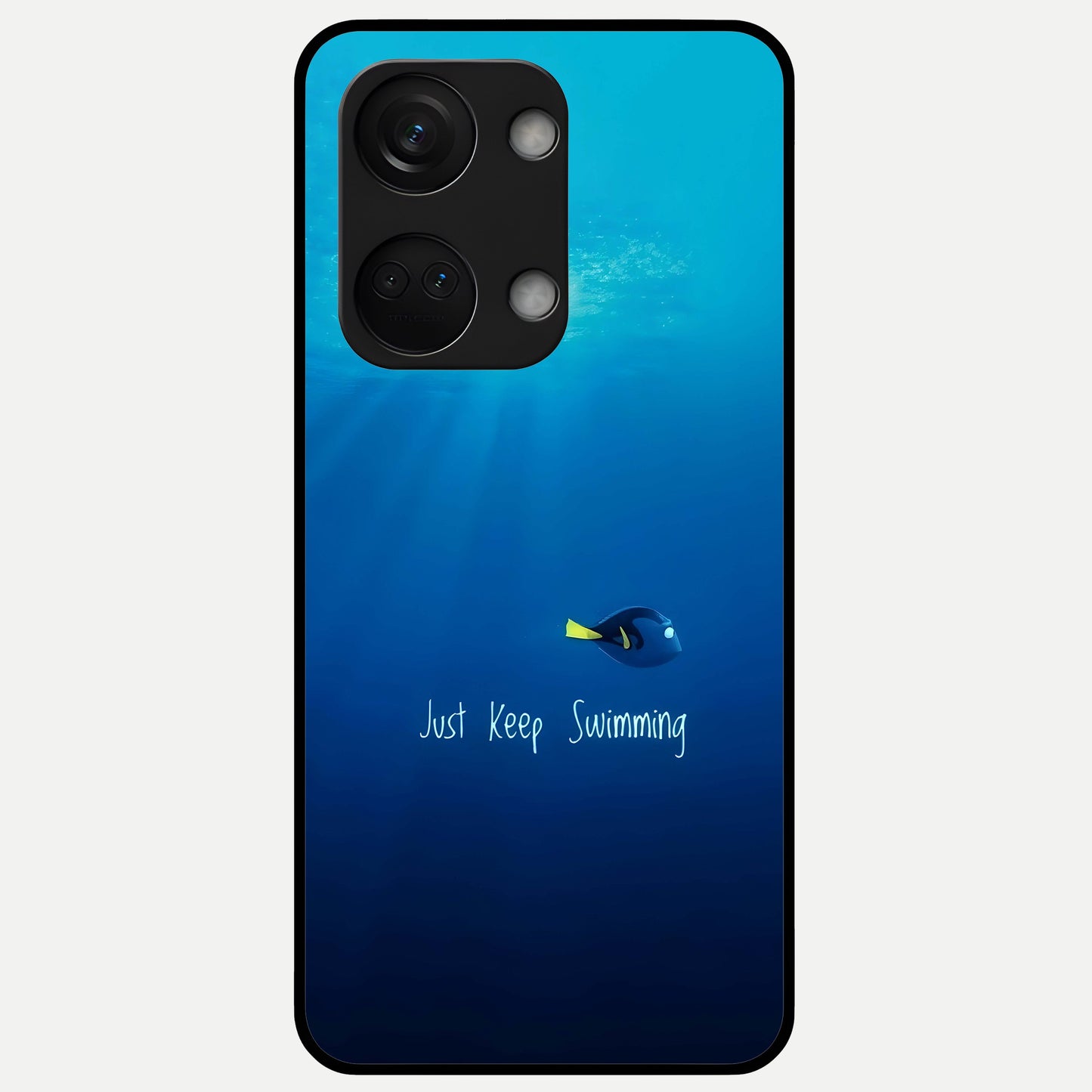  Just Keep Swimming Glass Case For Oneplus Nord 3 back cover – full design glossy printed glass finish