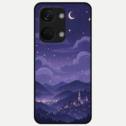  Minimal Night View Glass Case For Oneplus Nord 3 back cover – full design glossy printed glass finish