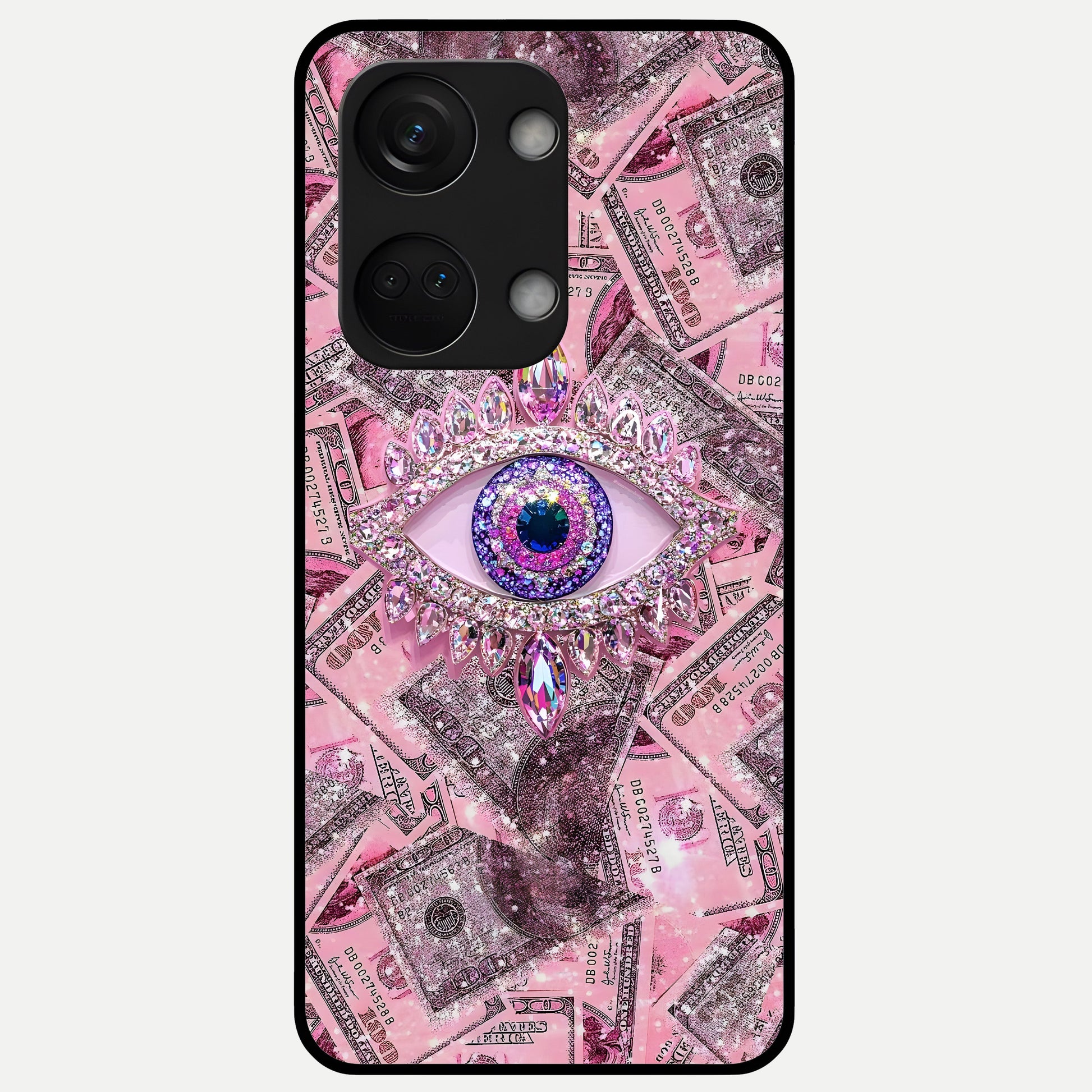  Money Eye Luxe Glass Case For Oneplus Nord 3 back cover – full design glossy printed glass finish