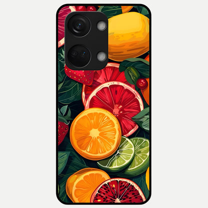  Multiple Fruits Glass Case For Oneplus Nord 3 back cover – full design glossy printed glass finish