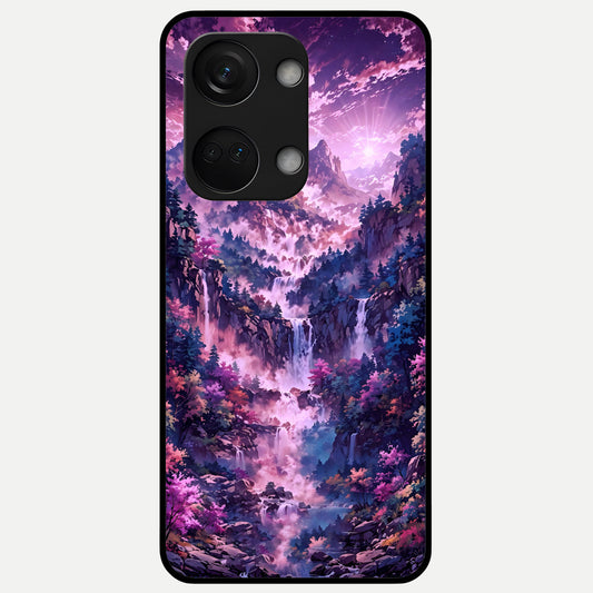  Mystic Cascade Peaks Glass Case For Oneplus Nord 3 back cover – full design glossy printed glass finish