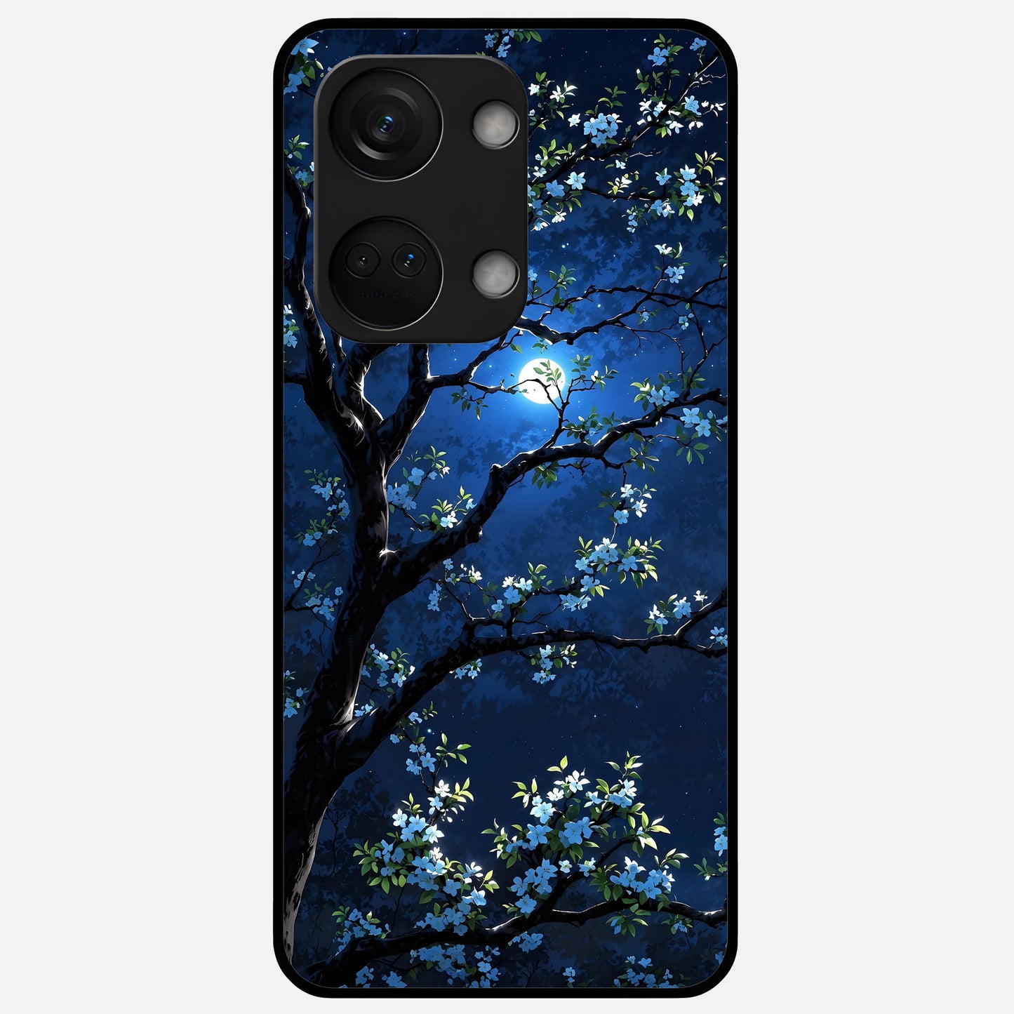  Mystic Floral Night Glass Case For Oneplus Nord 3 back cover – full design glossy printed glass finish