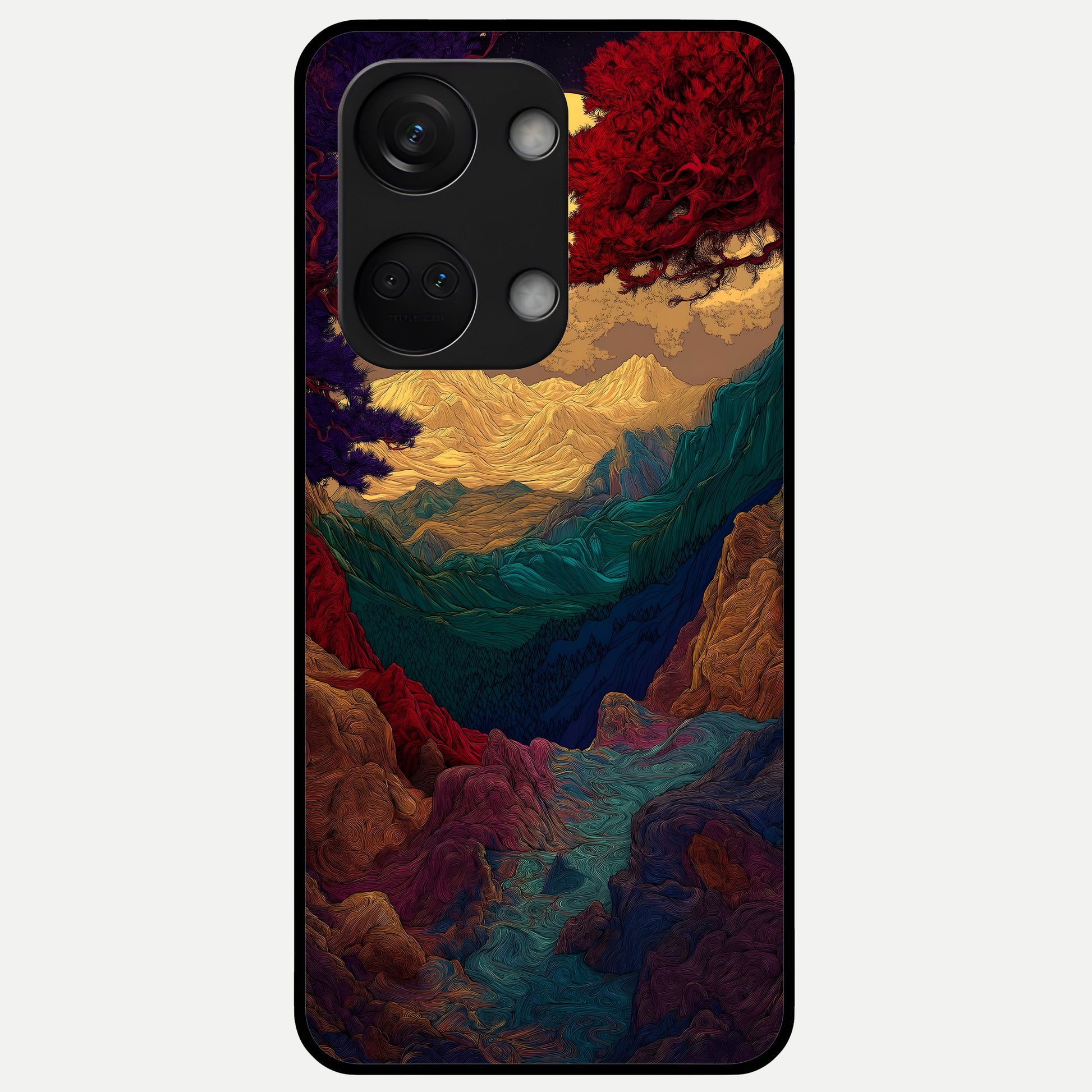  Mystic Valley Light Glass Case For Oneplus Nord 3 back cover – full design glossy printed glass finish
