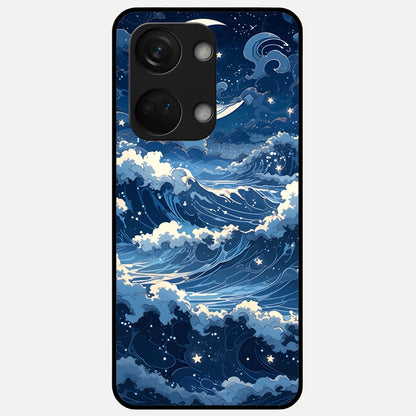  Ocean Moon Waves Glass Case For Oneplus Nord 3 back cover – full design glossy printed glass finish