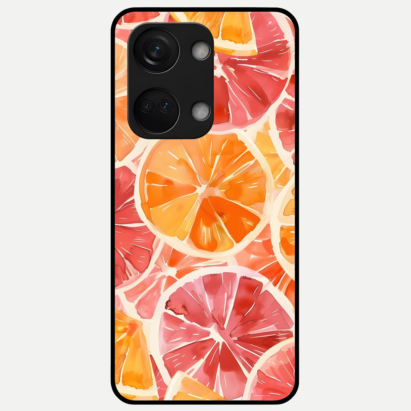  Orange Fruits Pattern Glass Case For Oneplus Nord 3 back cover – full design glossy printed glass finish