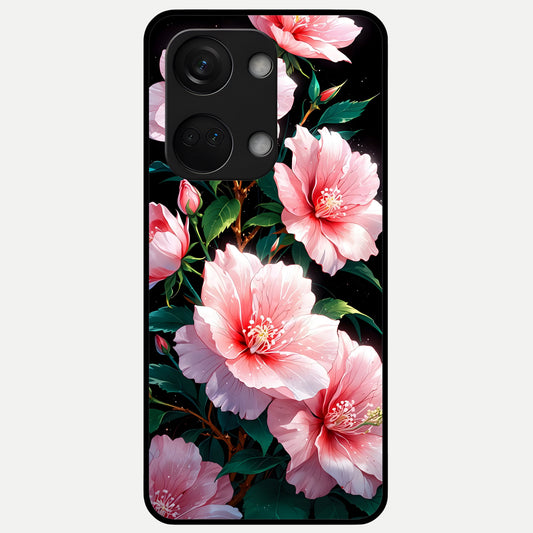  Peach Flower Glass Case For Oneplus Nord 3 back cover – full design glossy printed glass finish