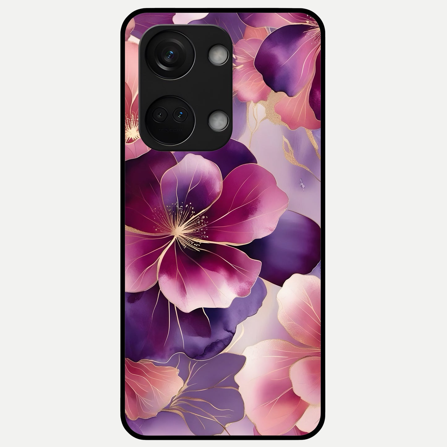  Pink Bouquet Florals Glass Case For Oneplus Nord 3 back cover – full design glossy printed glass finish