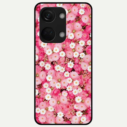  Pink Daisy Bliss Glass Case For Oneplus Nord 3 back cover – full design glossy printed glass finish