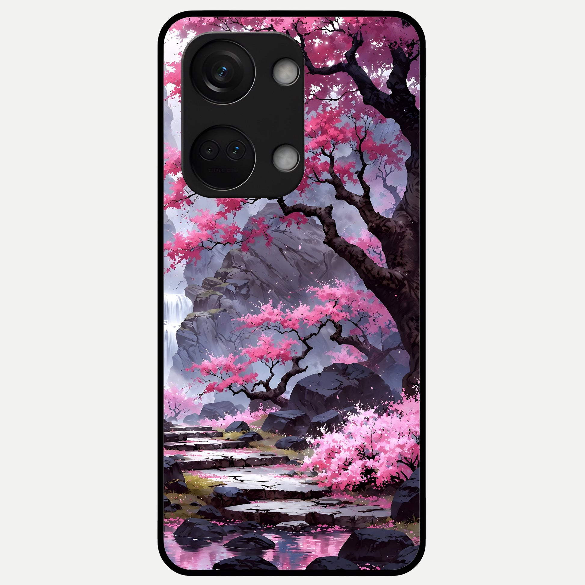  Pink Sunflower Glow Glass Case For Oneplus Nord 3 back cover – full design glossy printed glass finish