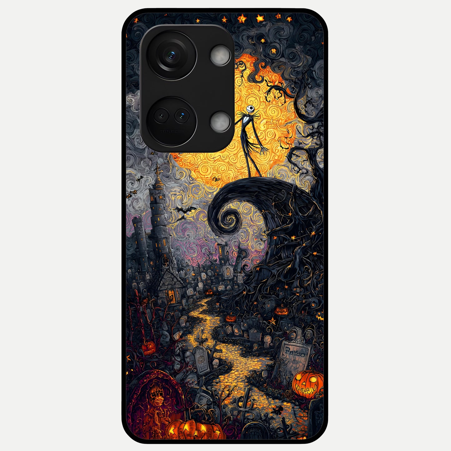  Pumpkin Moonlight Tale Glass Case For Oneplus Nord 3 back cover – full design glossy printed glass finish