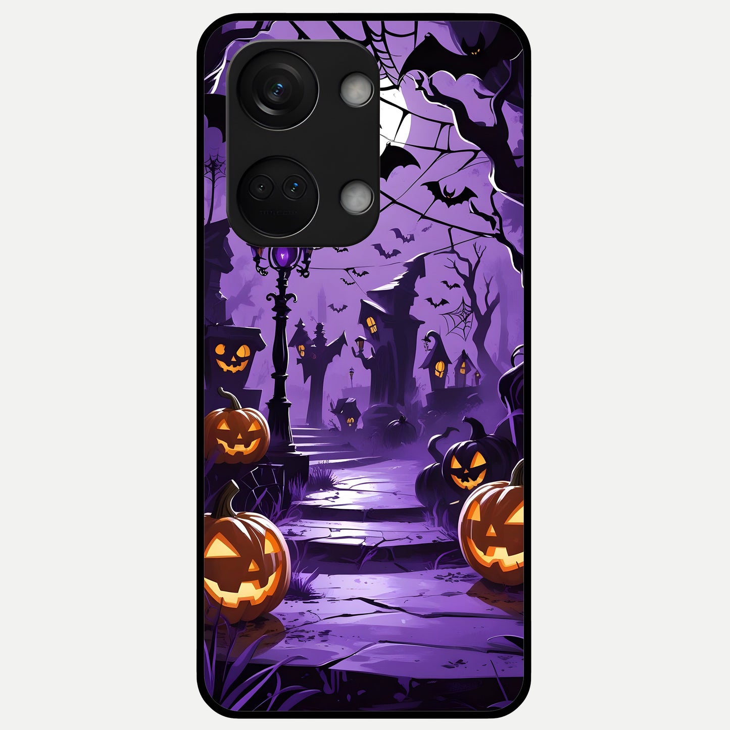  Pumpkin Patch Halloween Glass Case For Oneplus Nord 3 back cover – full design glossy printed glass finish