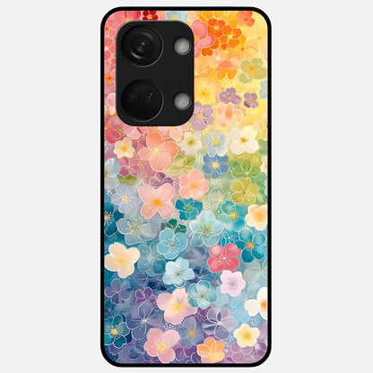  Rainbow Blossom Burst Glass Case For Oneplus Nord 3 back cover – full design glossy printed glass finish