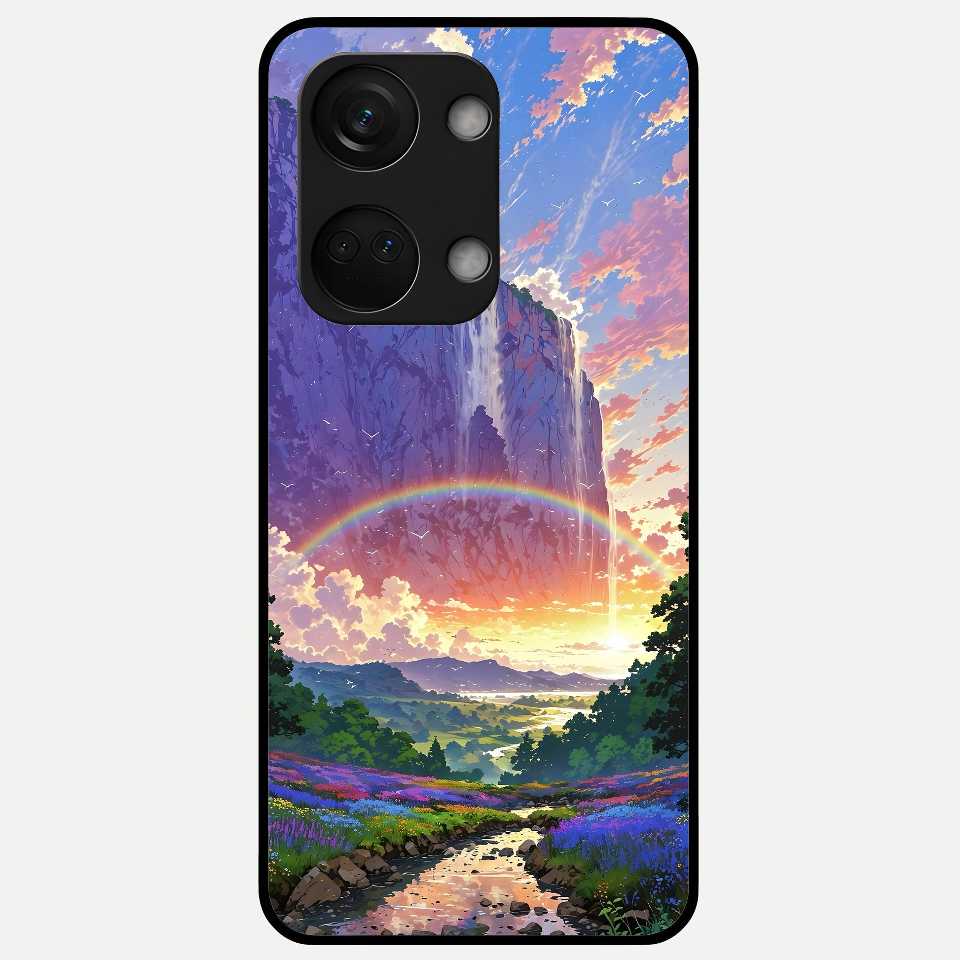  Rainbow Valley Dream Glass Case For Oneplus Nord 3 back cover – full design glossy printed glass finish