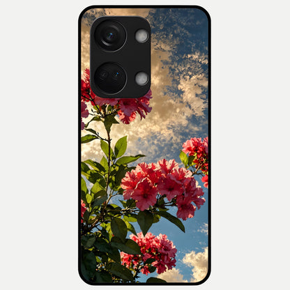  Red Bloom Skies Glass Case For Oneplus Nord 3 back cover – full design glossy printed glass finish
