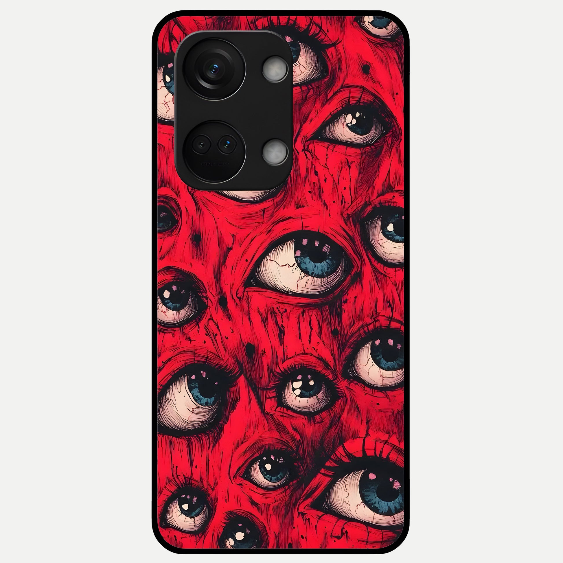  Red Eyes Pattern Glass Case For Oneplus Nord 3 back cover – full design glossy printed glass finish