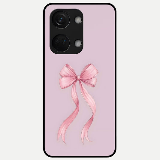  Soft Blush Bow Glass Case For Oneplus Nord 3 back cover – full design glossy printed glass finish