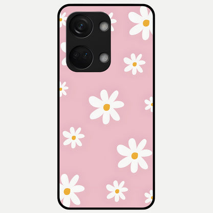  Soft Daisy Bliss Glass Case For Oneplus Nord 3 back cover – full design glossy printed glass finish