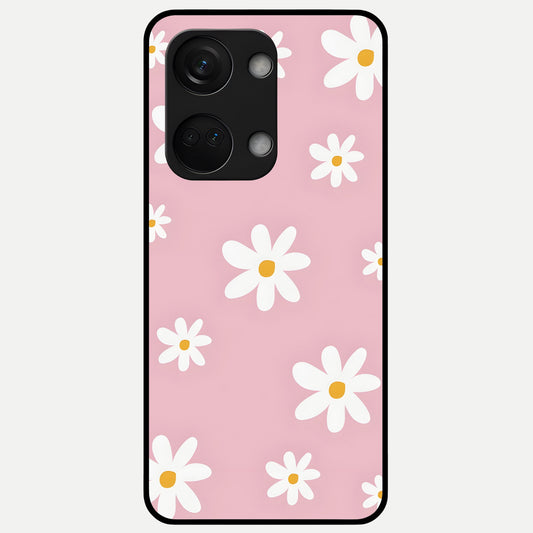  Soft Daisy Bliss Glass Case For Oneplus Nord 3 back cover – full design glossy printed glass finish