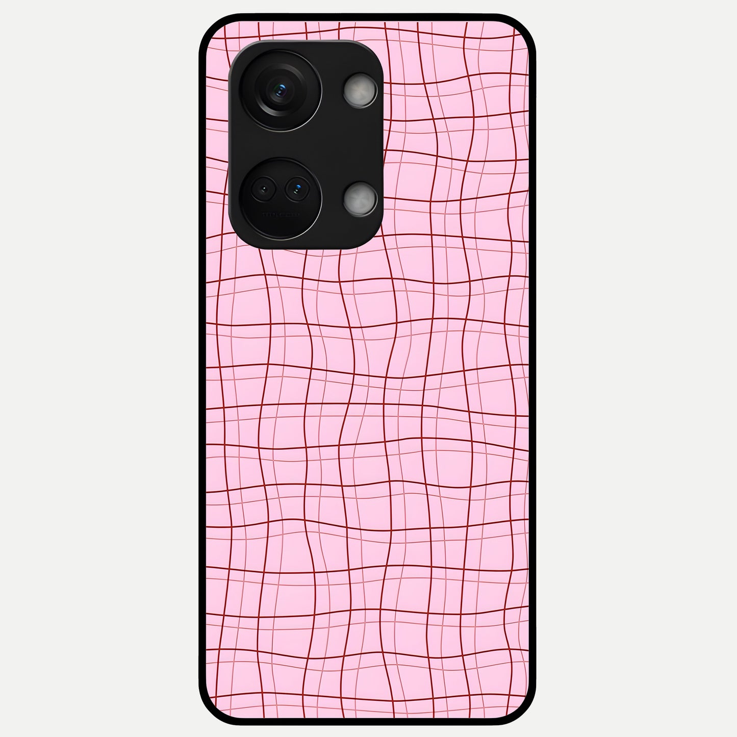  Soft Grid Bliss Glass Case For Oneplus Nord 3 back cover – full design glossy printed glass finish
