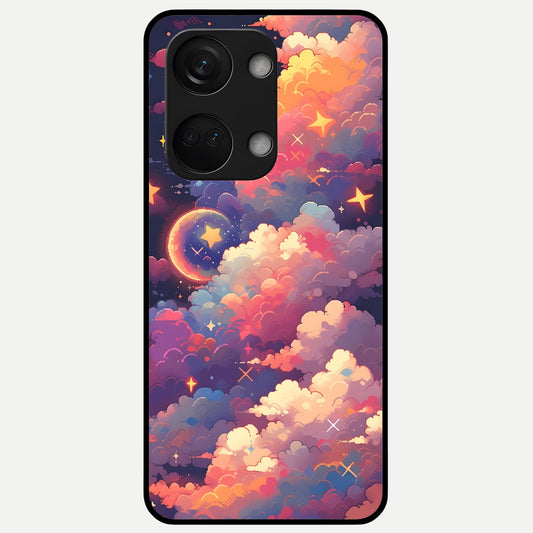  Starlit Dream Clouds Glass Case For Oneplus Nord 3 back cover – full design glossy printed glass finish