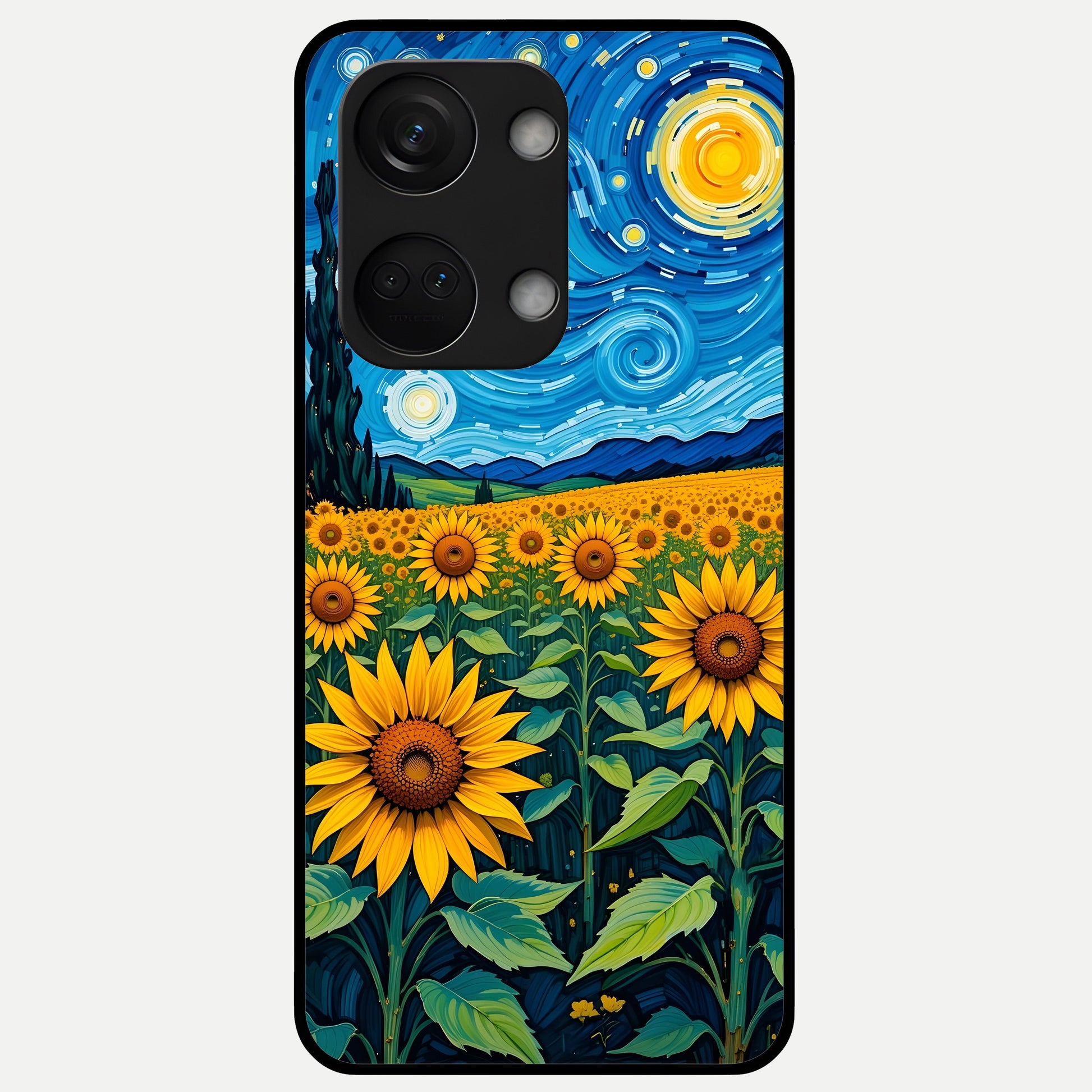  Starry Sunflower Dreams Glass Case For Oneplus Nord 3 back cover – full design glossy printed glass finish