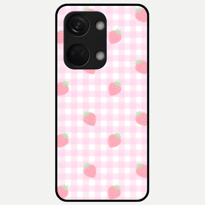  Strawberry Picnic Love Glass Case For Oneplus Nord 3 back cover – full design glossy printed glass finish