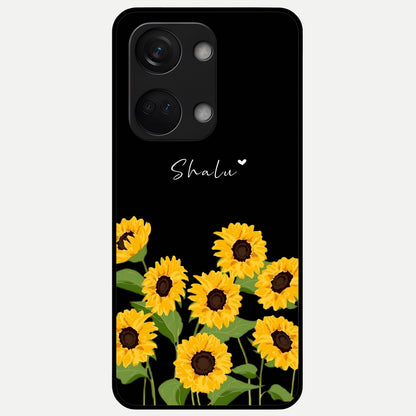  Sunflower Sky Bloom Glass Case For Oneplus Nord 3 back cover – full design glossy printed glass finish