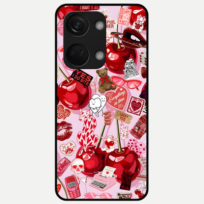 Sweet Cherry Chaos Glass Case For Oneplus Nord 3 back cover – full design glossy printed glass finish
