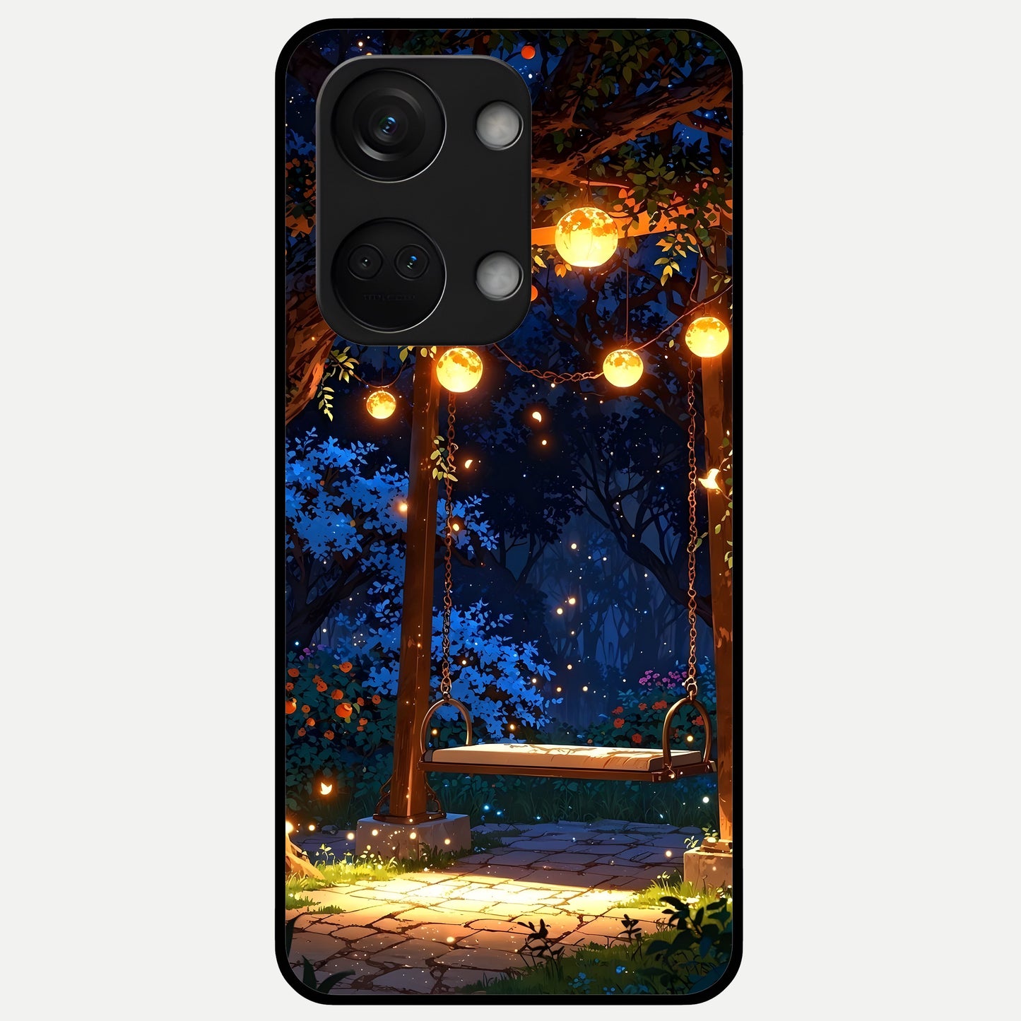  Twilight Garden Swing Glass Case For Oneplus Nord 3 back cover – full design glossy printed glass finish