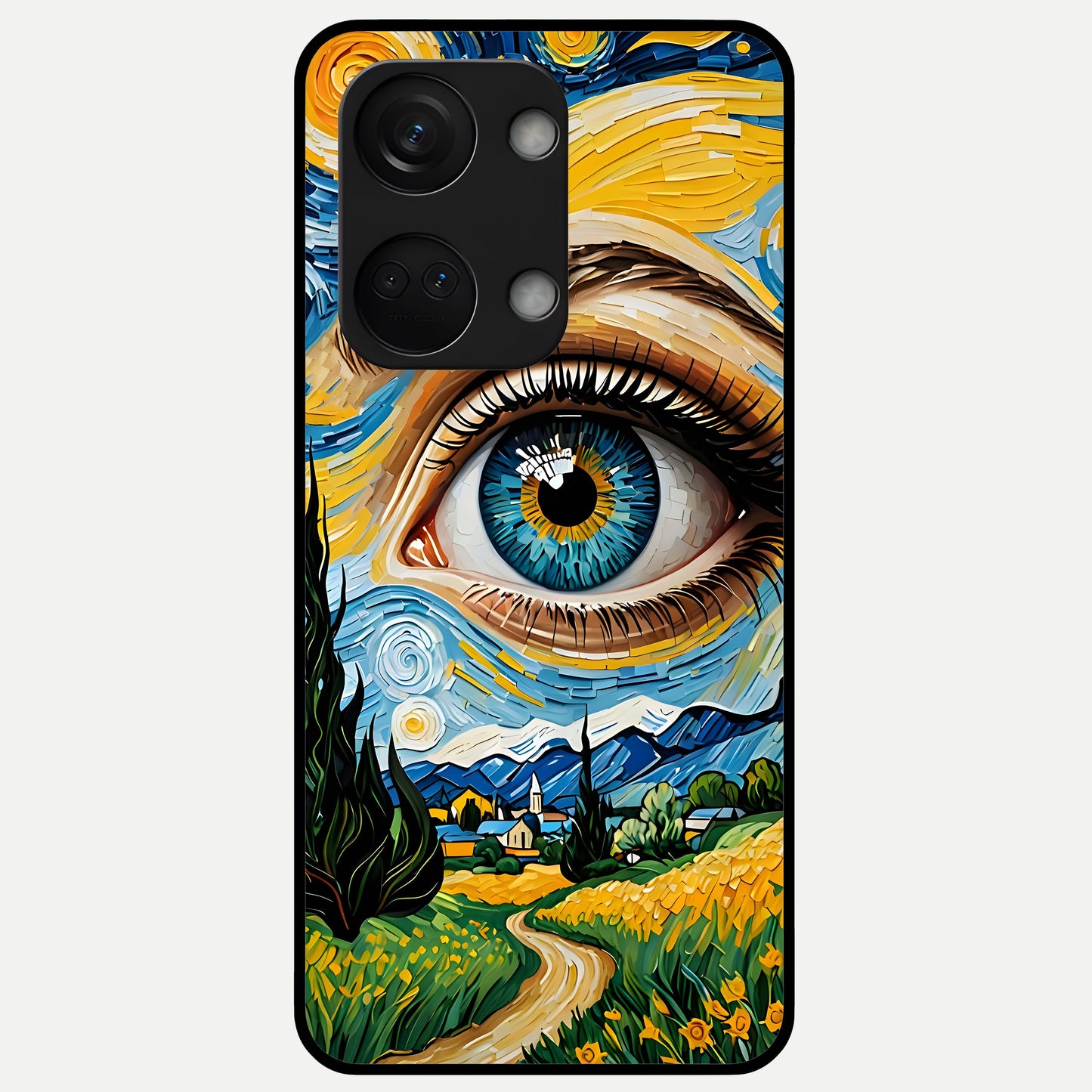  Van Gogh Eye Glass Case For Oneplus Nord 3 back cover – full design glossy printed glass finish