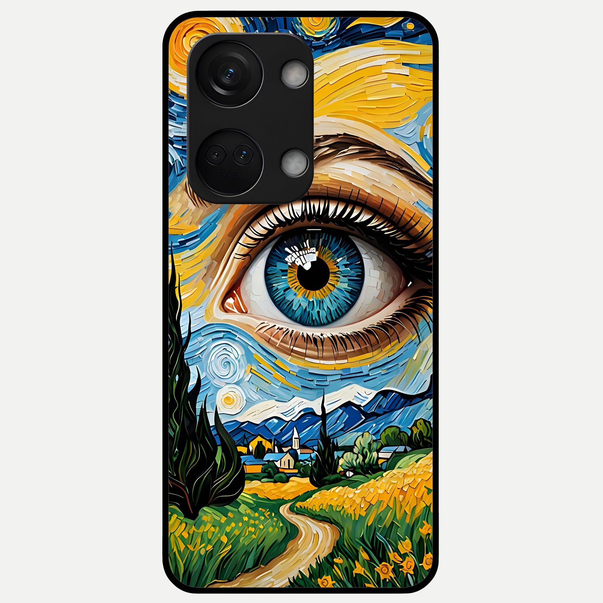  Van Gogh Eye Glass Case For Oneplus Nord 3 back cover – full design glossy printed glass finish