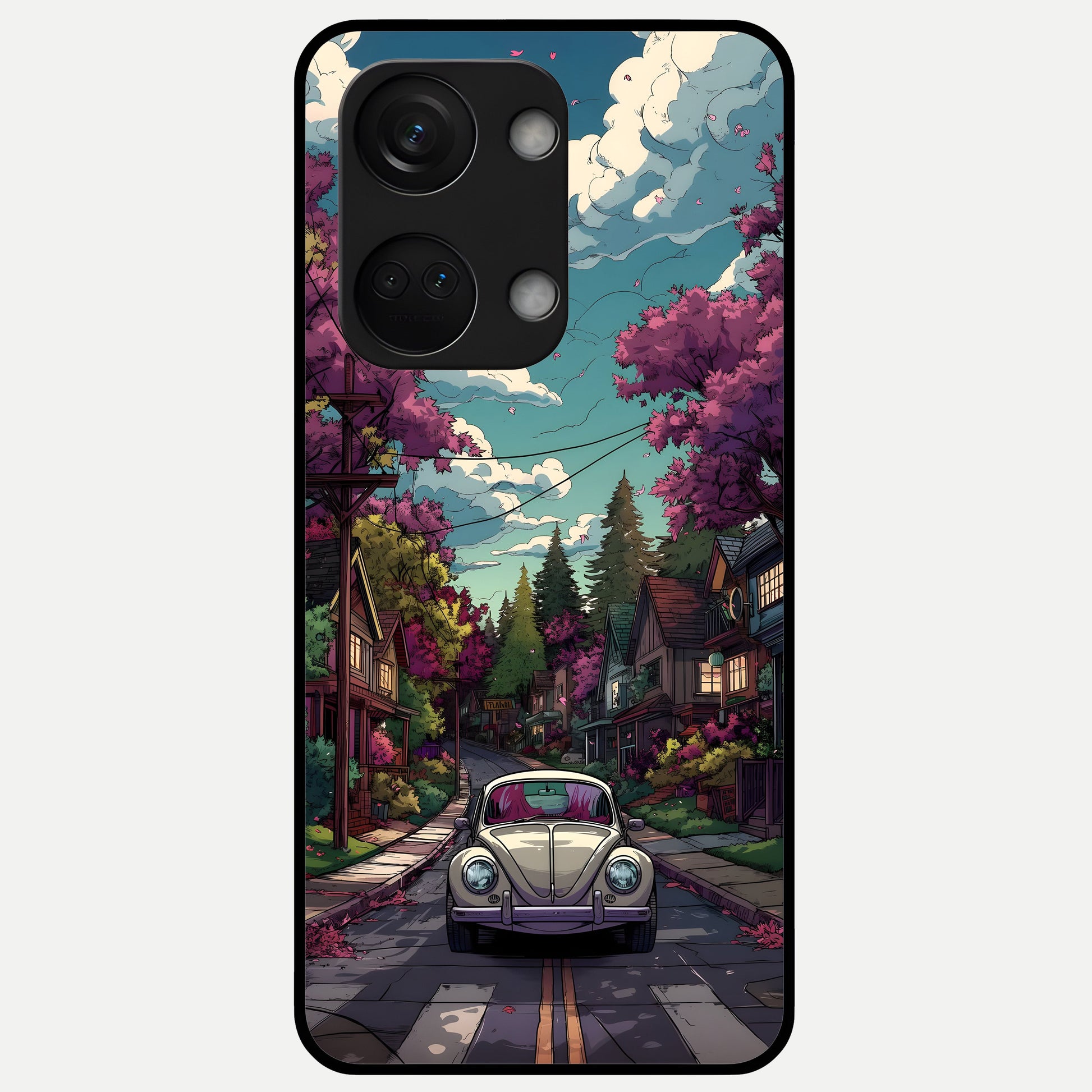  Vintage Street Drive Glass Case For Oneplus Nord 3 back cover – full design glossy printed glass finish