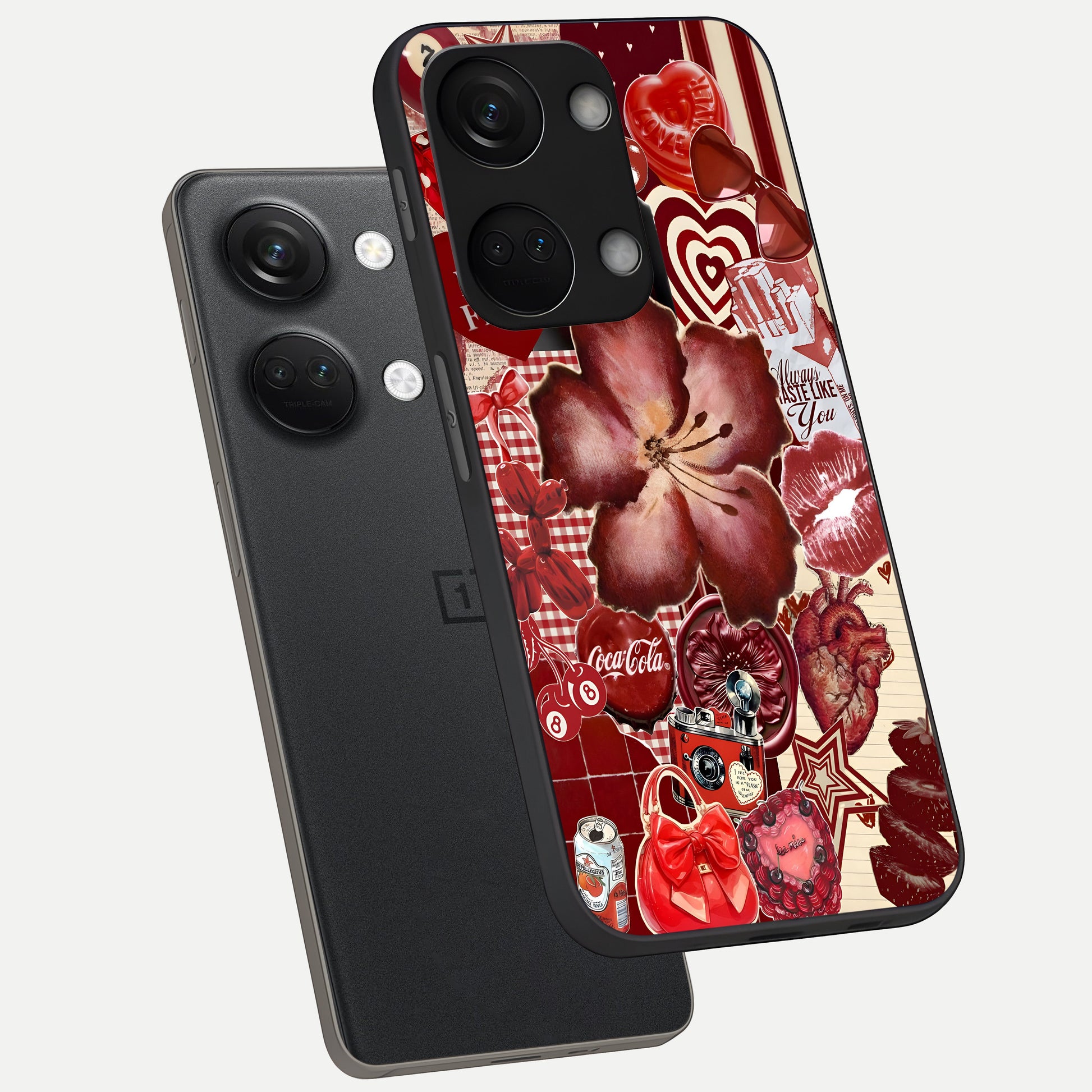  Aesthetic Little Freak phone case For Oneplus Nord 3 showing premium glass back cover with detailed artwork