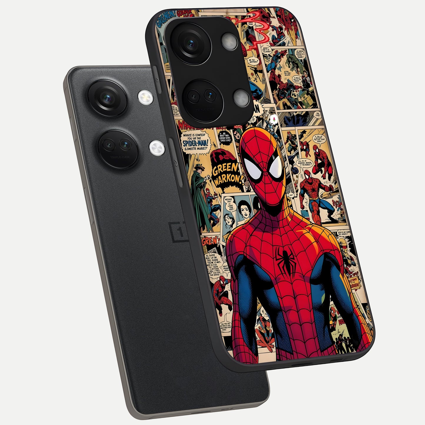  Aesthetic Spider phone case For Oneplus Nord 3 showing premium glass back cover with detailed artwork