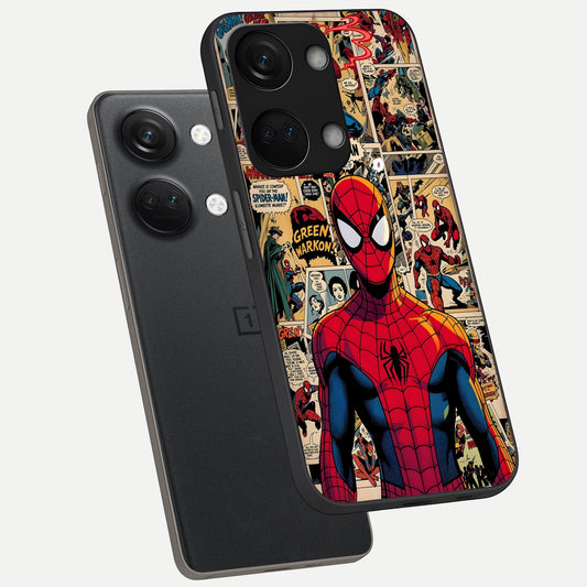  Aesthetic Spider phone case For Oneplus Nord 3 showing premium glass back cover with detailed artwork