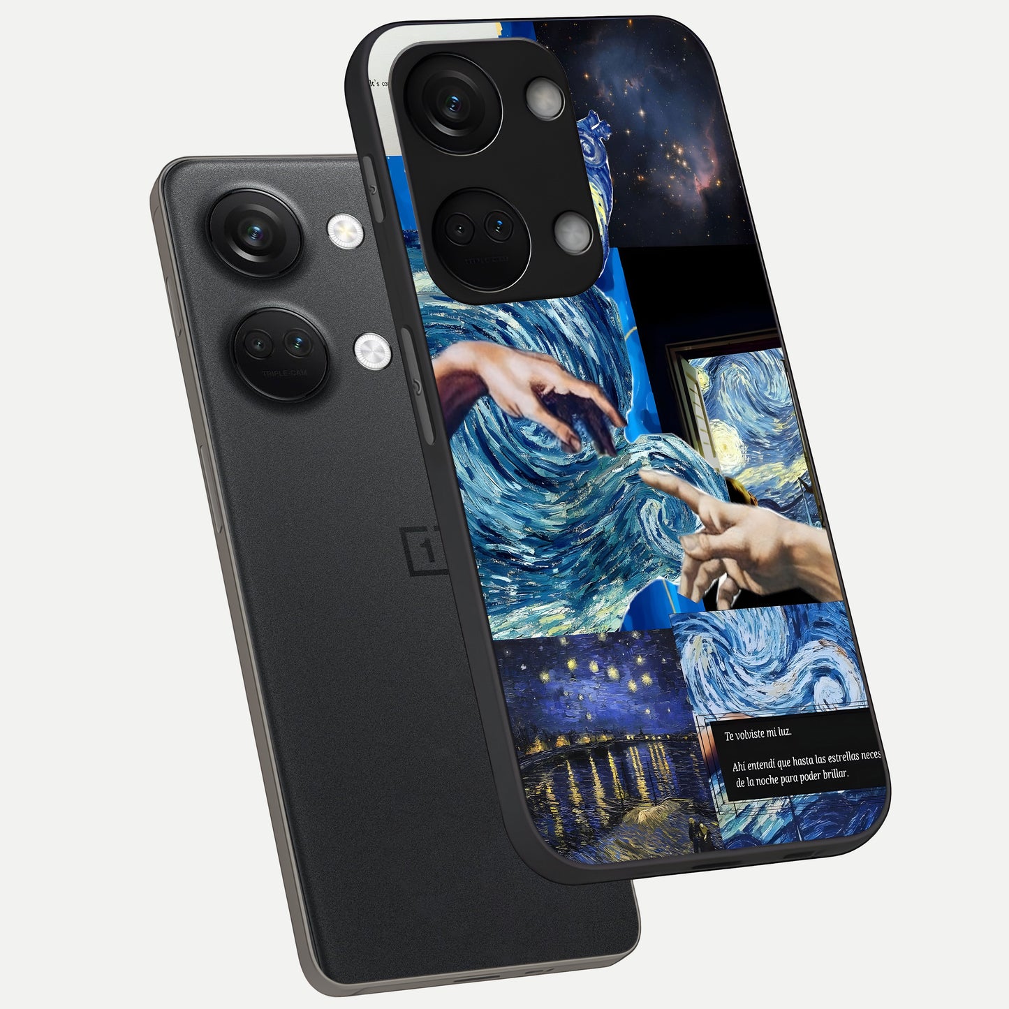  Aesthetic Vando Hands phone case For Oneplus Nord 3 showing premium glass back cover with detailed artwork