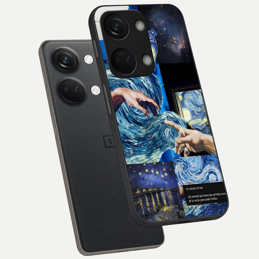  Aesthetic Vando Hands phone case For Oneplus Nord 3 showing premium glass back cover with detailed artwork