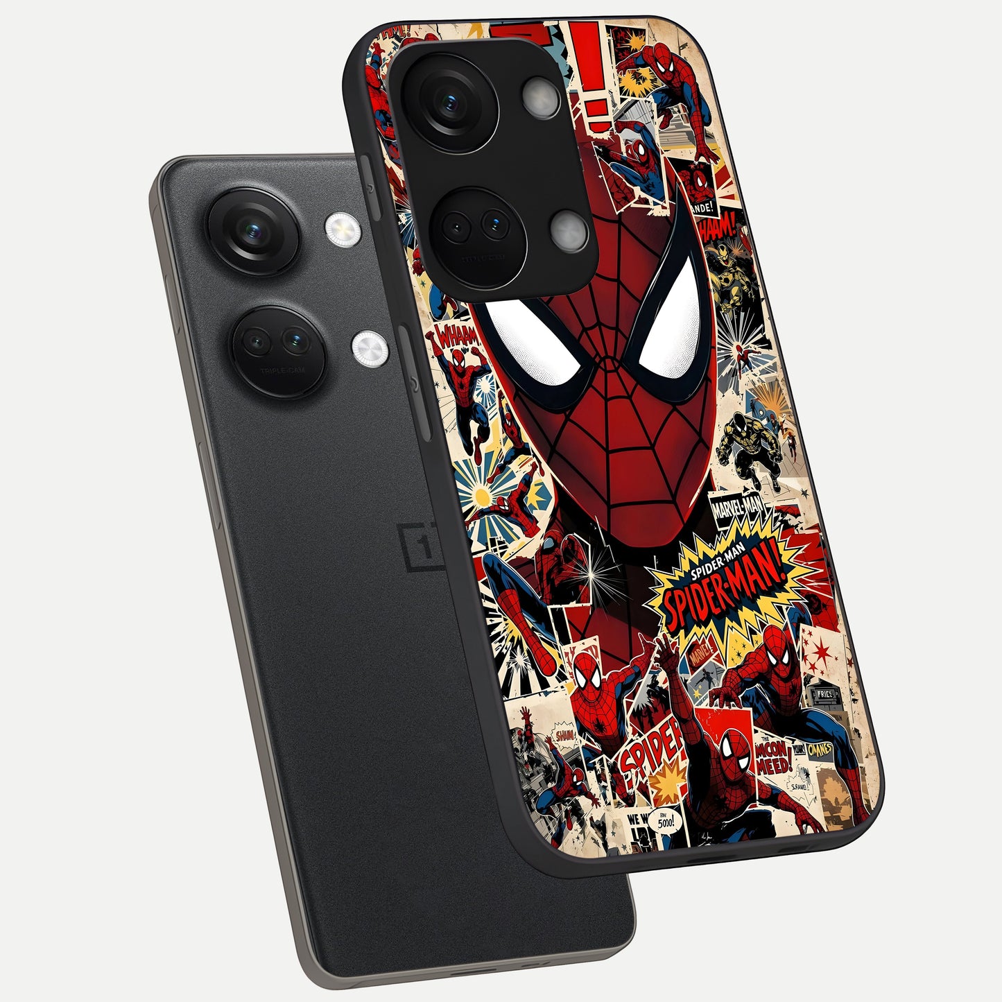  Aesthetic Wonder Spider phone case For Oneplus Nord 3 showing premium glass back cover with detailed artwork
