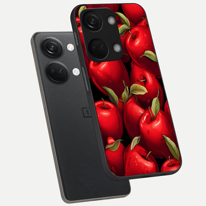 Apple Pattern phone case For Oneplus Nord 3 showing premium glass back cover with detailed artwork