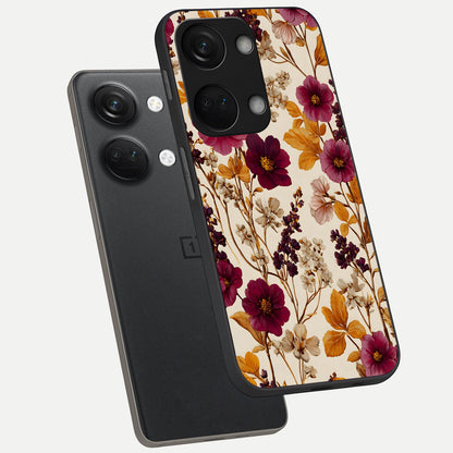  Autumn Wine Bloom phone case For Oneplus Nord 3 showing premium glass back cover with detailed artwork