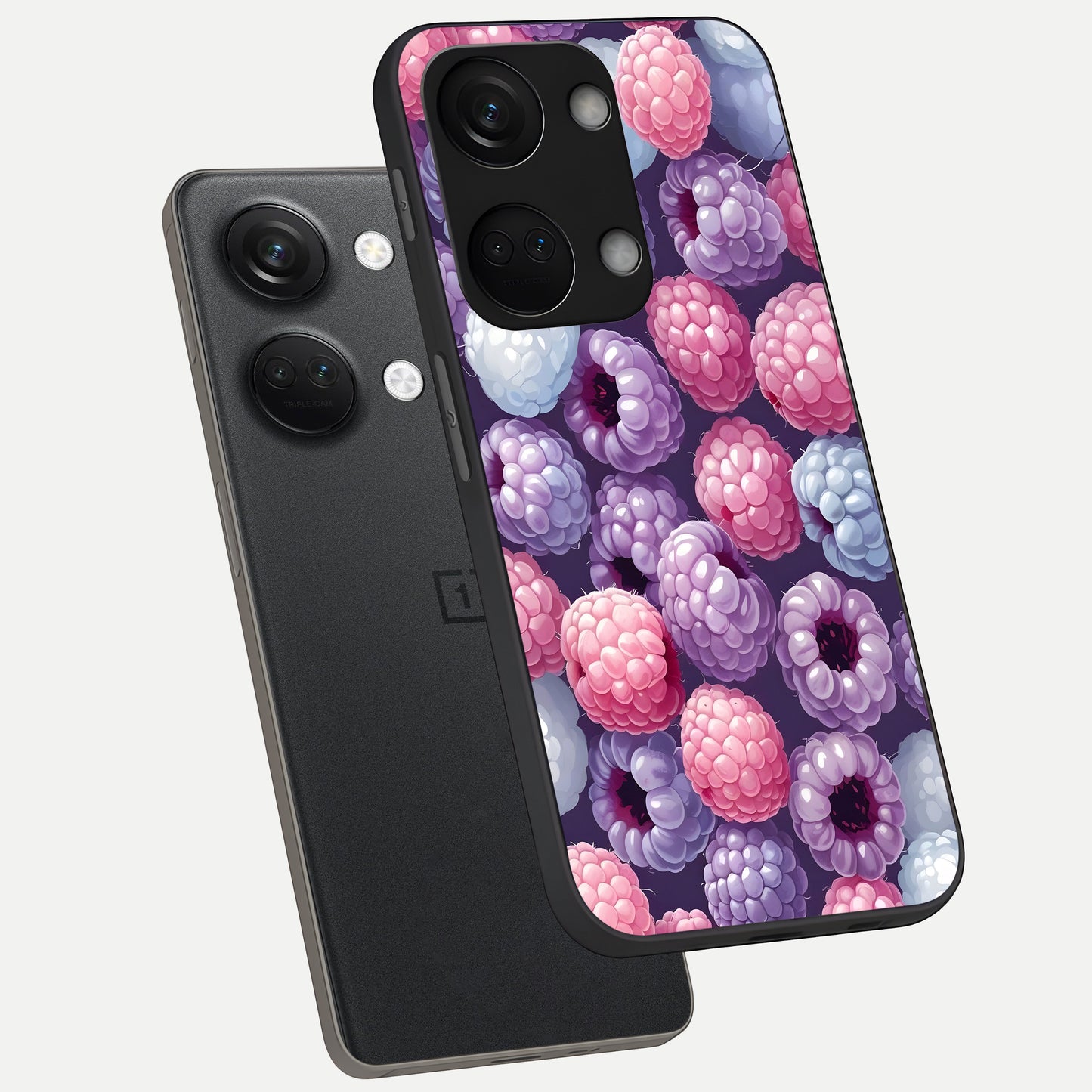  Berry Candy Pop phone case For Oneplus Nord 3 showing premium glass back cover with detailed artwork