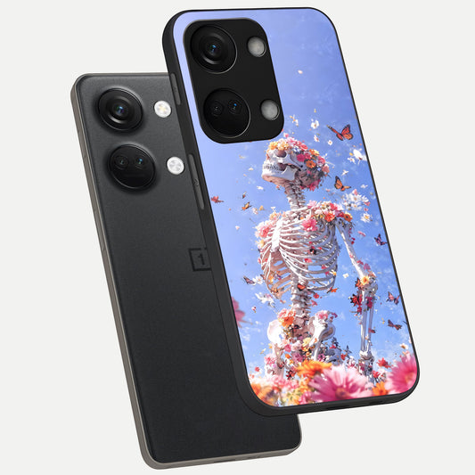  Bloom Beyond Bones phone case For Oneplus Nord 3 showing premium glass back cover with detailed artwork
