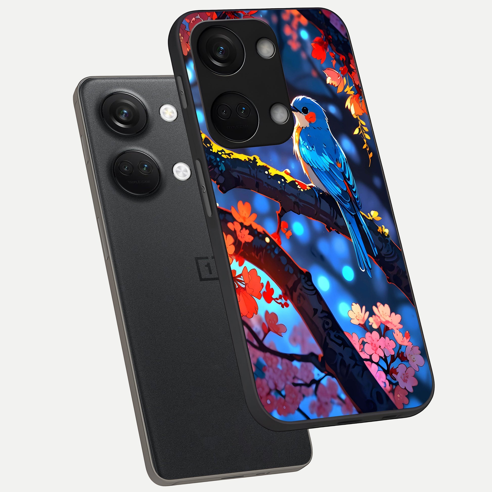  Blooming Water Drift phone case For Oneplus Nord 3 showing premium glass back cover with detailed artwork